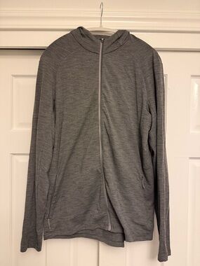 lululemon athletica Men's Heather Gray Full-Zip Hooded Jacket Size Large